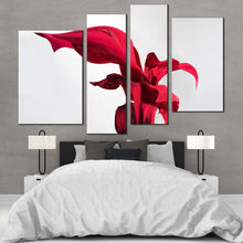 Load image into Gallery viewer, flower painting canvas wall art elegant abstract flower multi canvas red abstract floral 4 piece multi canvas artwork in bedroom
