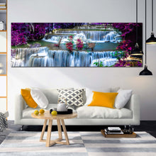 Load image into Gallery viewer, forest  waterfall  canvas  wall  art  blue  huay  mae  kamin  waterfall  canvas  print  thailand  purple  autumn  scenery  waterfall  1  piece  canvas For Living Room
