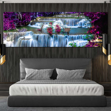 Load image into Gallery viewer, forest  waterfall  canvas  wall  art  blue  huay  mae  kamin  waterfall  canvas  print  thailand  purple  autumn  scenery  waterfall  1  piece  canvas For Bedroom
