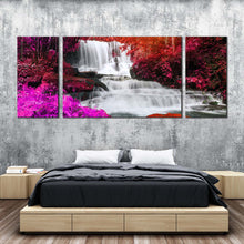 Load image into Gallery viewer, forest  waterfall  canvas  wall  art  thailand  colorful  waterfall  scenery  3  piece  canvas  print  mun  dang  waterfall  multi  canvas For Bedroom
