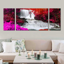 Load image into Gallery viewer, forest  waterfall  canvas  wall  art  thailand  colorful  waterfall  scenery  3  piece  canvas  print  mun  dang  waterfall  multi  canvas For Living Room
