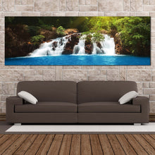 Load image into Gallery viewer, forest  waterfall  canvas  wall  art  waterfall  blue  water  1  piece  canvas  streaming  water  green  forest  canvas  print For Living Room
