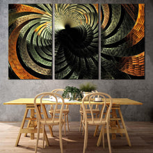 Load image into Gallery viewer, fractal abstraction canvas print fractal illustration abstract digital graphic 3 piece canvas wall art grey black abstract pattern multiple canvas For Dining Room
