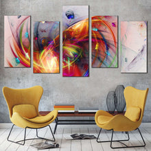 Load image into Gallery viewer, fractal creativity canvas print colorful abstract artistic graphic 5 piece canvas wall art abstract 3d multi canvas artwork In Living Room
