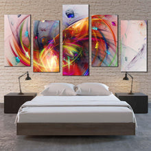 Load image into Gallery viewer, fractal creativity canvas print colorful abstract artistic graphic 5 piece canvas wall art abstract 3d multi canvas artwork For Bedroom
