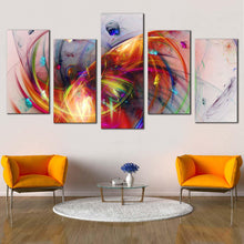 Load image into Gallery viewer, fractal creativity canvas print colorful abstract artistic graphic 5 piece canvas wall art abstract 3d multi canvas artwork For Living room
