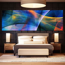 Load image into Gallery viewer, fractal  graphics  canvas  print  blue  deep  3d  abstract  panoramic  canvas  wall  art  orange  yellow  abstract  3d  rendering  canvas  artwork For Bedroom
