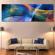 Load image into Gallery viewer, fractal  graphics  canvas  print  blue  deep  3d  abstract  panoramic  canvas  wall  art  orange  yellow  abstract  3d  rendering  canvas  artwork For Living Room
