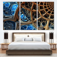 Load image into Gallery viewer, fractal illustration canvas wall art contemporary abstract 3d 3 piece multiple canvas abstract 3d fractal panoramic canvas print For Bedroom
