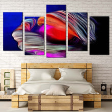 Load image into Gallery viewer, fractal psychedelic canvas wall art red abstract grunge 5 piece canvas print blue abstract element canvas set For Bedroom
