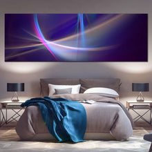 Load image into Gallery viewer, futuristic  abstract  canvas  wall  art  blue  white  abstract  patterns  wide  canvas  smooth  elegant  abstract  panoramic  canvas  print For Bedroom
