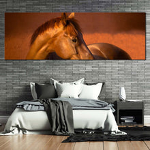 Load image into Gallery viewer, gelding  horse  canvas  wall  art  brown  horse  in  nature  canvas  artwork  chestnut  horse  in  orange  field  1  piece  canvas  print In Bedroom

