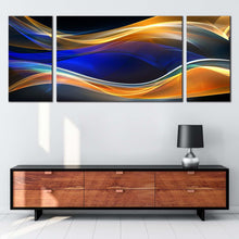 Load image into Gallery viewer, geometric  abstract  canvas  wall  art  orange  bright  abstract  graphic  pattern  3  piece  multiple  canvas  blue  dynamic  abstract  energy  canvas  print For Living Room
