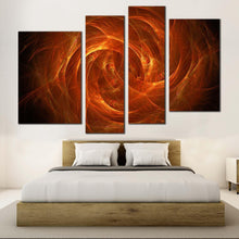 Load image into Gallery viewer, geometric energy canvas wall art bright abstract multi canvas brown orange abstract fiery 4 piece canvas print for bedroom
