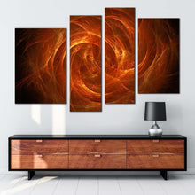 Load image into Gallery viewer, geometric energy canvas wall art bright abstract multi canvas brown orange abstract fiery 4 piece canvas print for your living room
