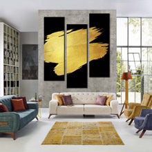 Load image into Gallery viewer, gold  brush  stroke  pattern  triptych  canvas  photography For Your Living Room
