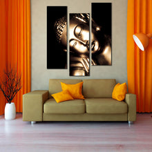 Load image into Gallery viewer, golden  buddha  black  background  canvas  prints In Living Room
