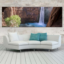 Load image into Gallery viewer, grand  canyon  canvas  wall  art  white  mooney  falls  waterfall  canvas  artwork  arizona  brown  landscape  waterfall  1  piece  canvas  print In Living Room
