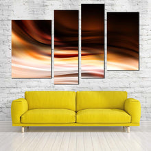 Load image into Gallery viewer, graphic abstract canvas wall art modern abstract wave design 4 piece canvas print orange black contemporary abstract multi canvas artwork for living room
