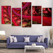 Load image into Gallery viewer, graphic illustration canvas wall art blue red abstract spiral fractal 5 piece canvas abstract line art print In Living Room
