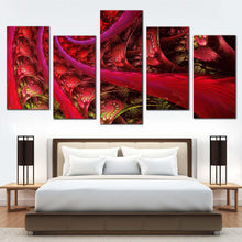 Load image into Gallery viewer, graphic illustration canvas wall art blue red abstract spiral fractal 5 piece canvas abstract line art print For Bedroom
