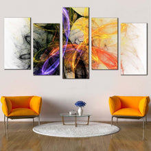 Load image into Gallery viewer, graphic lines canvas wall art colorful abstract fractal lights 5 piece canvas modern abstract canvas print For Living room
