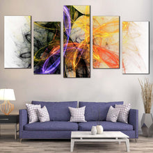 Load image into Gallery viewer, graphic lines canvas wall art colorful abstract fractal lights 5 piece canvas modern abstract canvas print In Living room
