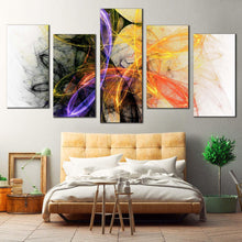 Load image into Gallery viewer, graphic lines canvas wall art colorful abstract fractal lights 5 piece canvas modern abstract canvas print For Bedroom
