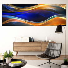 Load image into Gallery viewer, graphic  patterns  canvas  wall  art  blue  orange  elegant  abstract  energy  1  piece  canvas  print  geometric  abstract  hd  wide  canvas For Living Room
