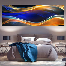 Load image into Gallery viewer, graphic  patterns  canvas  wall  art  blue  orange  elegant  abstract  energy  1  piece  canvas  print  geometric  abstract  hd  wide  canvas For Bedroom
