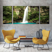 Load image into Gallery viewer, guanacaste  waterfall  wall  art  green  jungle  of  costa  rica  3  piece  multiple  canvas  white  rainforest  waterfall  scenery  forest  canvas  print For Living Room
