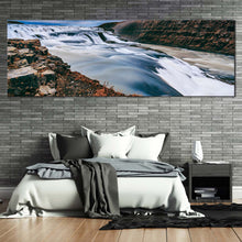 Load image into Gallery viewer, gullfoss  falls  canvas  print  blue  hvita  river  1  piece  canvas  wall  art  amazing  white  waterfall  in  iceland  canvas  artwork For Bedroom
