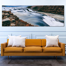 Load image into Gallery viewer, gullfoss  falls  canvas  print  blue  hvita  river  1  piece  canvas  wall  art  amazing  white  waterfall  in  iceland  canvas  artwork For Living Room
