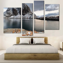 Load image into Gallery viewer, hamnoy Harbour Fishing Village Island 4 piece wall art
