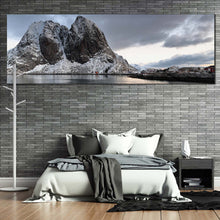 Load image into Gallery viewer, hamnoy  fishing  hamlet  gray  sky  large  Canvas  Art For Bedroom
