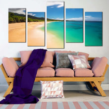 Load image into Gallery viewer, hawaii beach canvas print green island of maui ocean 5 piece canvas wall art beautiful blue sky ocean beach multiple canvas For Living Room
