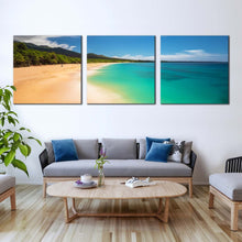 Load image into Gallery viewer, hawaii  ocean  canvas  wall  art  green  island  of  maui  3  piece  multi  canvas  hawaii  blue  ocean  beach  canvas  print For Living Room
