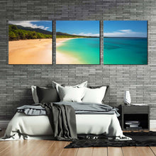 Load image into Gallery viewer, hawaii  ocean  canvas  wall  art  green  island  of  maui  3  piece  multi  canvas  hawaii  blue  ocean  beach  canvas  print For Bedroom
