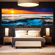 Load image into Gallery viewer, hawaiian  sunset  canvas  wall  art  orange  ocean  sky  multiple  canvas  blue  sea  water  ocean  1  piece  canvas  print For Bedroom
