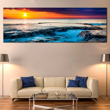 Load image into Gallery viewer, hawaiian  sunset  canvas  wall  art  orange  ocean  sky  multiple  canvas  blue  sea  water  ocean  1  piece  canvas  print For Living Room
