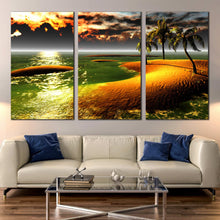 Load image into Gallery viewer, hawaiian beach and palms tropical paradise sunset canvas home decor For Living Room
