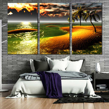 Load image into Gallery viewer, hawaiian beach triptych wall art for  decoration tropical photography In Bedroom
