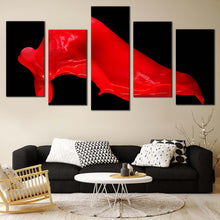 Load image into Gallery viewer, hd abstract canvas wall art red abstract liquid canvas set abstract splash 5 piece canvas red abstract liquid canvas print For Living Room
