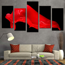 Load image into Gallery viewer, hd abstract canvas wall art red abstract liquid canvas set abstract splash 5 piece canvas red abstract liquid canvas print For Your Living Room
