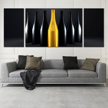Load image into Gallery viewer, high end champagne bottles dark background 3 piece canvas artwork For Living Room
