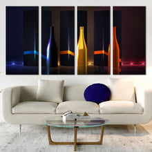 Load image into Gallery viewer, high end champagne bottles trio set 4 piece canvas prints For Living Room
