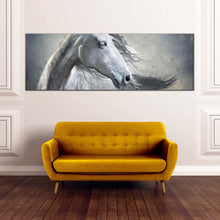 Load image into Gallery viewer, horse  closeup  canvas  wall  art  grey  white  horse  1  piece  canvas  artwork  horse  portrait  canvas  print For Living Room
