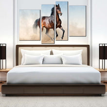 Load image into Gallery viewer, horse  rearing  canvas  wall  art  stallion  horse  portrait  4  piece  multiple  canvas  horse  white  dust  canvas  print For Bedroom

