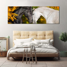 Load image into Gallery viewer, horses  portrait  canvas  print  horses  in  orange  autumn  wide  canvas  black  and  white  horses  1  piece  canvas  wall  art For Bedroom
