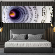 Load image into Gallery viewer, infinity  music  canvas  print  white  music  sheet  1  piece  canvas  wall  art  black  music  notes  wide  canvas  print For Bedroom
